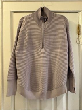 Offline by aerie Ribbed Quarter-Zip Mock Neck Sweater - lilac